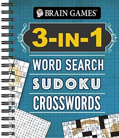 Brain Games - 3-In-1: Word Search, Sudoku, Crosswords