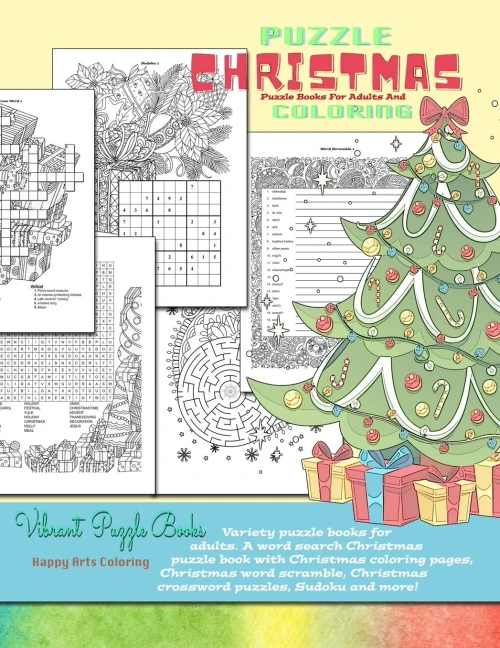 Christmas Puzzle Books For Adults And Coloring. Variety Puzzle Books For Adults. A Word Search Christmas Puzzle Book With Christmas Coloring Pages, ... And More!: Christmas Coloring Books For Adult