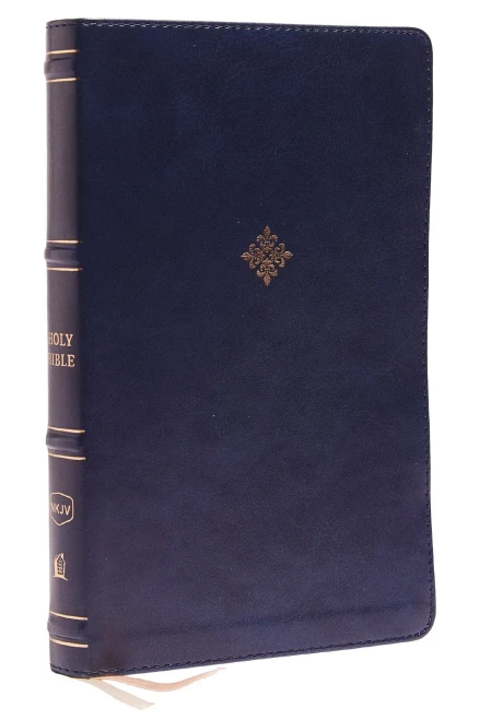 NKJV, Thinline Bible, Leathersoft, Navy, Red Letter Edition, Comfort Print: Holy Bible, New King James Version