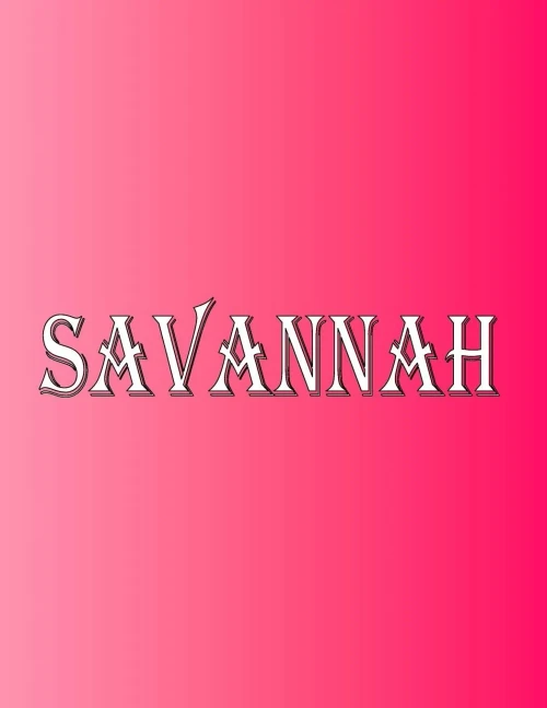 Savannah: 100 Pages 8.5" X 11" Personalized Name on Notebook College Ruled Line Paper