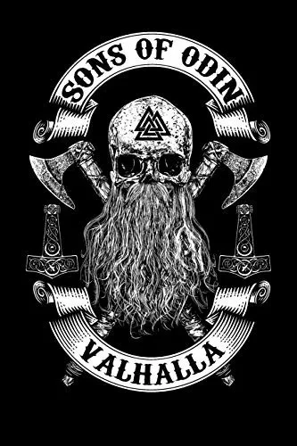 Sons Of Odin: Viking Skull Notebook 120 Pages Squared Interior Great For Notes, Sketches Etc..