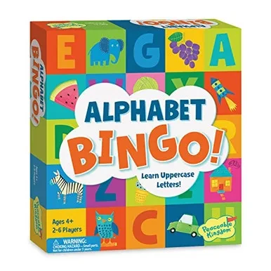 Peaceable Kingdom Alphabet Bingo! Letter Learning Board Game for Kids