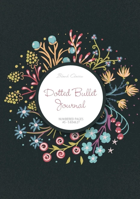 Dotted Bullet Journal: Medium A5 - 5.83X8.27 (Spring Wreath)