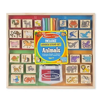 Melissa & Doug Deluxe Wooden Stamp Set ?Çô Animals
