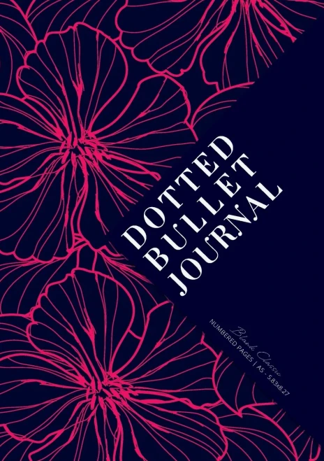 Dotted Bullet Journal: Medium A5 - 5.83X8.27 (Neon Pink Flowers)