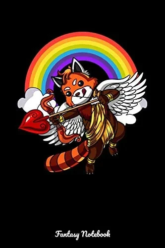 Fantasy Notebook: Red Panda Bear Cupid Notebook