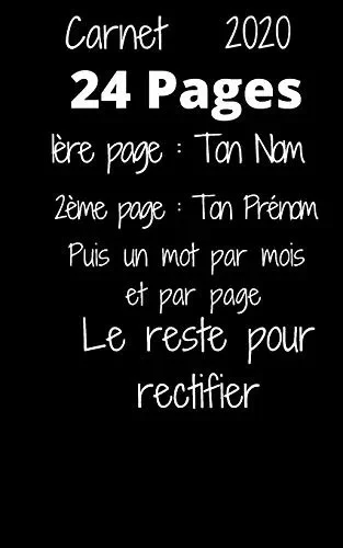 Carnet 2020: 24 Pages (French Edition)