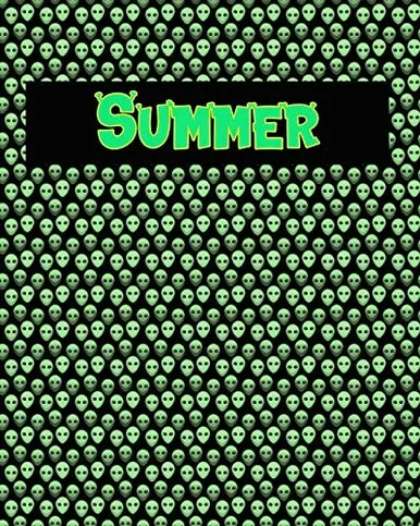 120 Page Handwriting Practice Book With Green Alien Cover Summer: Primary Grades Handwriting Book