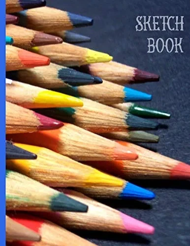 Array Of Colored Pencils For Drawing And Coloring : Sketch Book