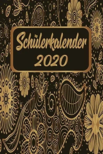 Schülerkalender 2020: Wochenplaner Zum Notieren, Organisieren Und Planen Ca. Din A5 6X9. Kalender / Terminkalender / Monats- / Tagesübersicht / ... Schwarz Blumen Retro Vintage (German Edition)