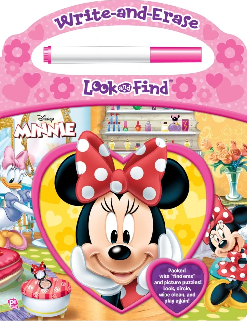 Disney Minnie Mouse - Write-And-Erase Look And Find - Wipe Clean Learning Board - Pi Kids