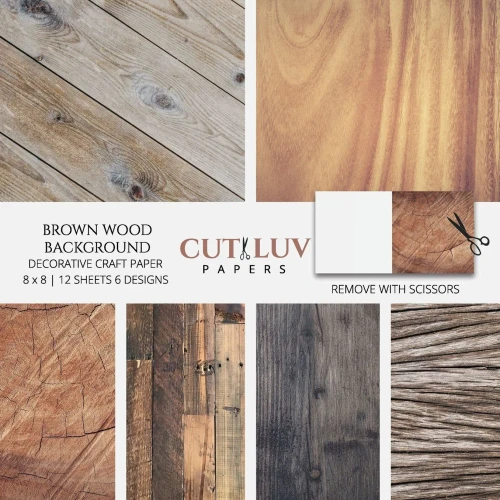 Brown Wood Background Decorative Craft Paper: Scrapbooking Pages Design Paper For Printmaking, Collage, Papercrafts, Cardmaking, Diy Crafts