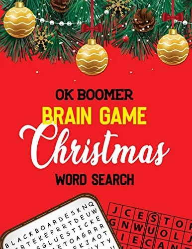 OK Boomer Brian Game Christmas Word Search: 360+ Christmas Word Search Puzzle Book for Adults, Brain Exercise Game, Fun and Festive Word Search Puzzles, Favorite Verses Bible Word Search