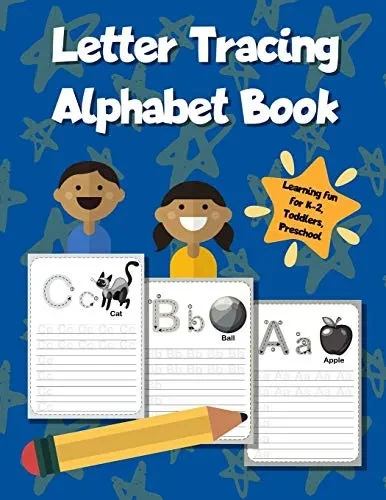 Letter Tracing Alphabet Book: ABC Learning Workbook for Kids | Toddlers, Preschool, K-2 | Blue