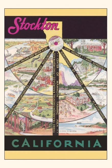 Vintage Journal Stockton Travel Poster (Pocket Sized - Found Image Press Journals)