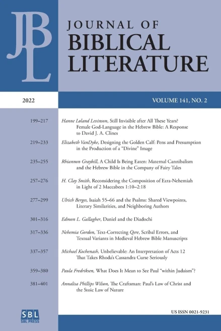 Journal Of Biblical Literature 141.2 (2022)