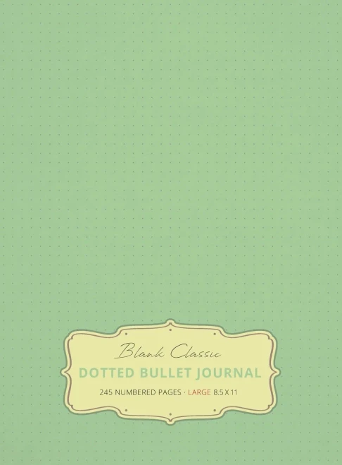 Large 8.5 x 11 Dotted Bullet Journal (Sea Foam Green #16) Hardcover - 245 Numbered Pages
