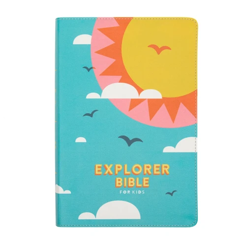 CSB Explorer Bible for Kids, Hello Sunshine LeatherTouch, Indexed, Red Letter, Full-Color Design, Photos, Illustrations, Charts, Videos, Activities, Easy-to-Read Bible Serif Type