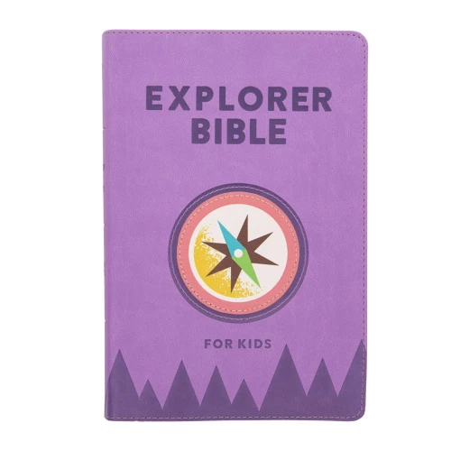 CSB Explorer Bible for Kids, Lavender Compass LeatherTouch, Red Letter, Full-Color Design, Photos, Illustrations, Charts, Videos, Activities, Easy-to-Read Bible Serif Type