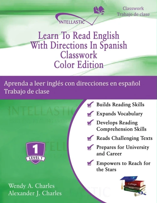 Learn To Read English With Directions In Spanish Classwork: Color Edition