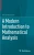A Modern Introduction To Mathematical Analysis