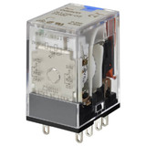 MY2INGS24AC OMRON plug in relay 8 pin 2 pole 24VACDPDT, 7 A, mechanical &amp; LED indicators, lo ckable push test button.