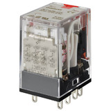 MY4INGSDC24BYOMZ OMRON Relay, plug-in, 14-pin, 4PDT, 6 A, 24VDCMechanical & LED indicators, lockable pu sh test button