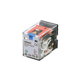 MY4INGSRAC48 OMRON Relay, plug-in, 14-pin, 4PDT, 6 A, mechanical and LED indicators, lockable push test button, 48 VAC