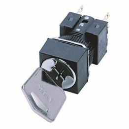 A165KA2M OMRON SELECTOR SWITCH, SQUARE, KEY-TYPE, 2 NOTCHESMAINTAINED, IP65, KEY RELEASE BOTH POSIT IONS