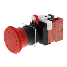 A22EM01 OMRON EMERGENCY STOP SWITCH NON ILLUMINATED 40MMDIA PUSH LOCK/TURN RESET 1N/C