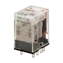 MY2NGSAC220240 OMRON Relay, plug-in, 8-pin, DPDT, 7 A, mechanicalLED indicators, 220/240 VAC