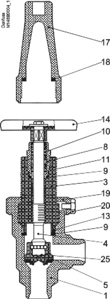 148B5021 Danfoss Shut-off valve, SVA-S 6 - automation24h