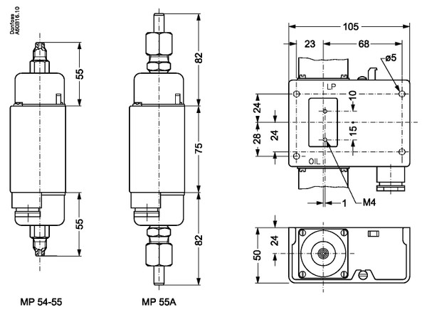 060B017666 Danfoss Differential pressure switch, MP55A - automation24h