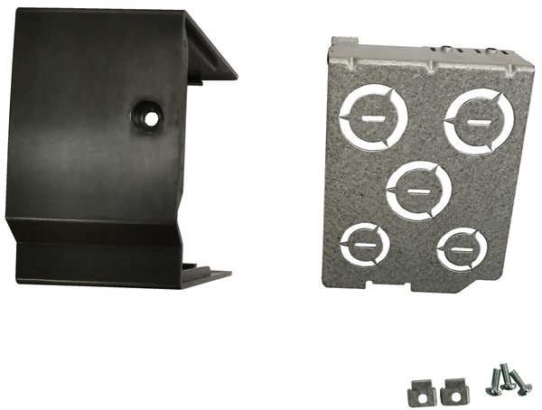 NEMA 1 conversion kit contains bottom cover, metal plate, U-terminals and screws.  For each frame size, there is one relative NEMA 1 conversion kit.