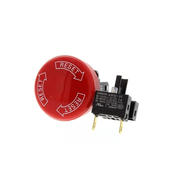 A165ES03U OMRON EMERGENCY STOP SWITCH 30MM DIAMETER HEADTPST N/C CONTACT