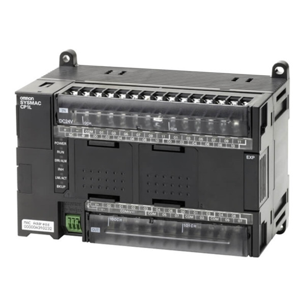 CP1LEM40DRD OMRON CP1L PLC CPU 24VDCsupply,24x24VDC I/P16x relay O/P 2A,10K Steps program memor y,10K steps FB program memory, 10K Word data memory, 2 analogue inputs (0.10V,r esolution: 1/1000) built in ethernet po rt
