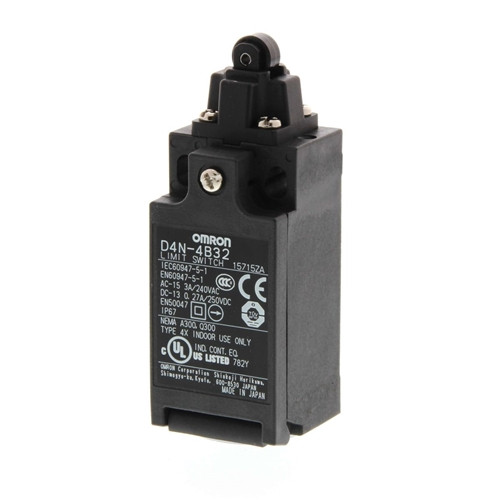 D4N2132 OMRON LIMIT SWITCH TOP ROLLER PLUNGER 1NC/1N0