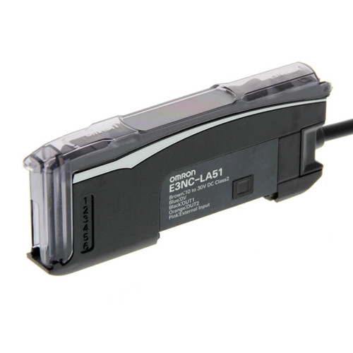 E3NCLA512M OMRON PHOTOELECTRIC SENSOR, LASER AMPLIFIER, SMARTTUNING, PNP, DOUBLE OUTPUT, EXTERNAL INPUT, CABLE 2M