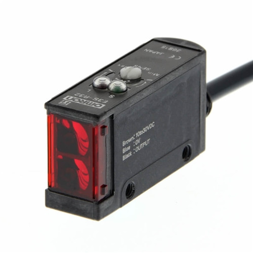 E3SR12 OMRON - Photoelectric sensorPhotoelectric sensor, retroreflective, 3 00mm, DC, 3-wire, NPN, horizontal, 2m ca ble