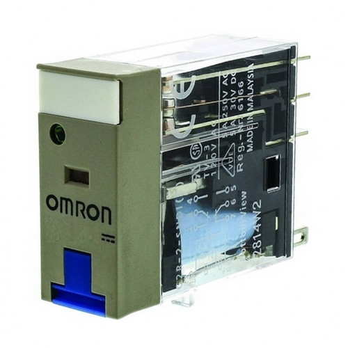 G2R2SNDIS/24DC OMRON Relay, plug-in, 8-pin, DPDT, 5 A, mech & LEDindicators, coil suppressor, lockable test button, label facility