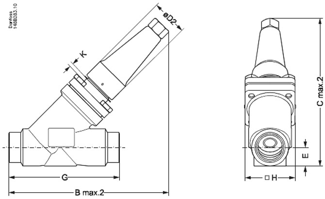 148B5211 Danfoss Shut-off valve, SVA-S 15 - automation24h