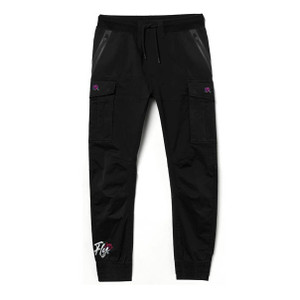 LOVE MYSELF CLOTHES Smell the Roses Zipped Cargo Pants with Embroidery Logos