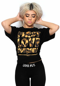 #1 SELLER FLY - First Love Yourself Leopard Tee Black