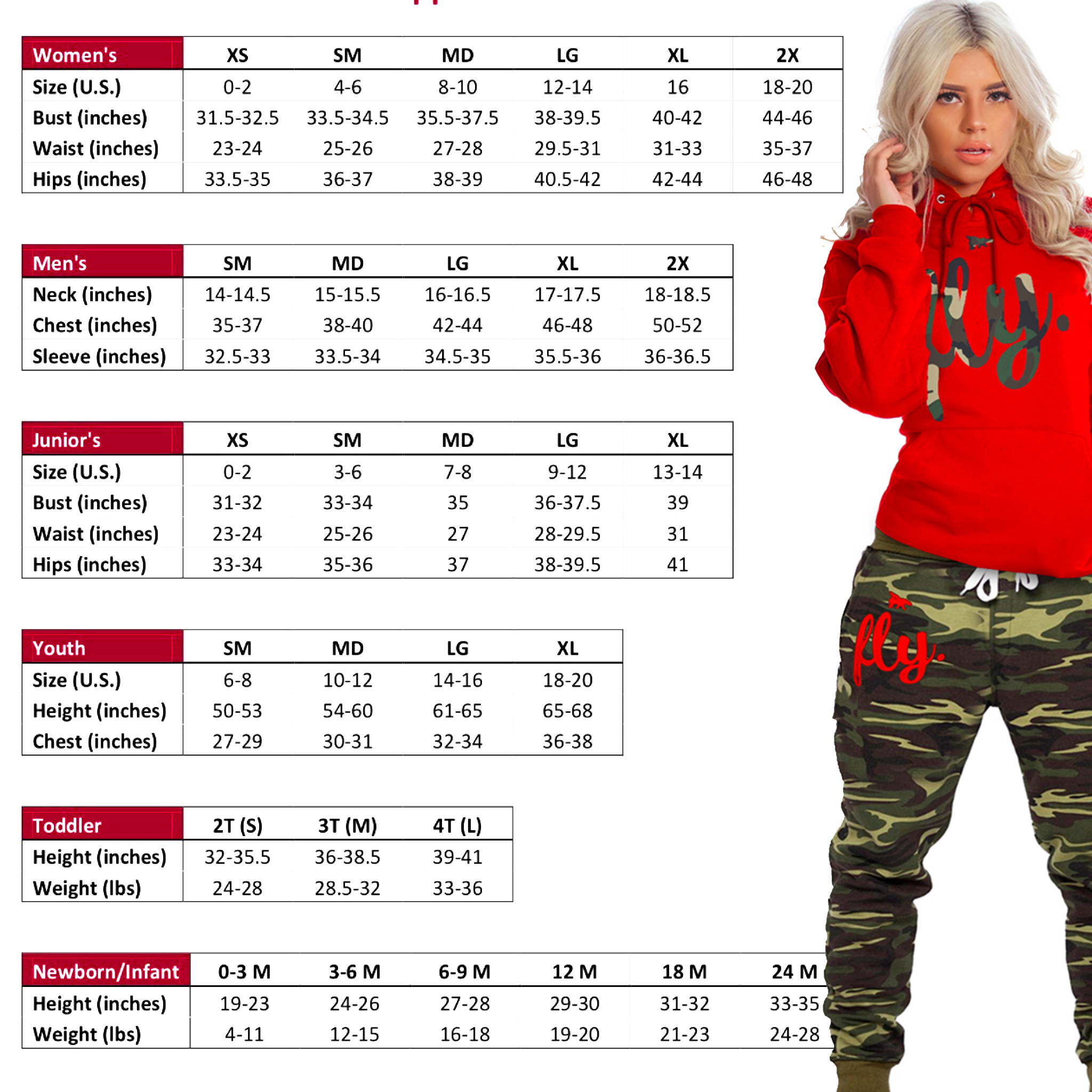 Size Chart – Casually Flyy