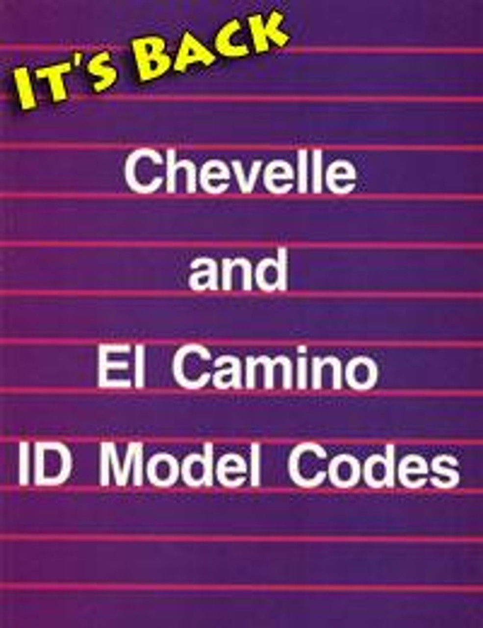 Chevelle ID Model Code Book