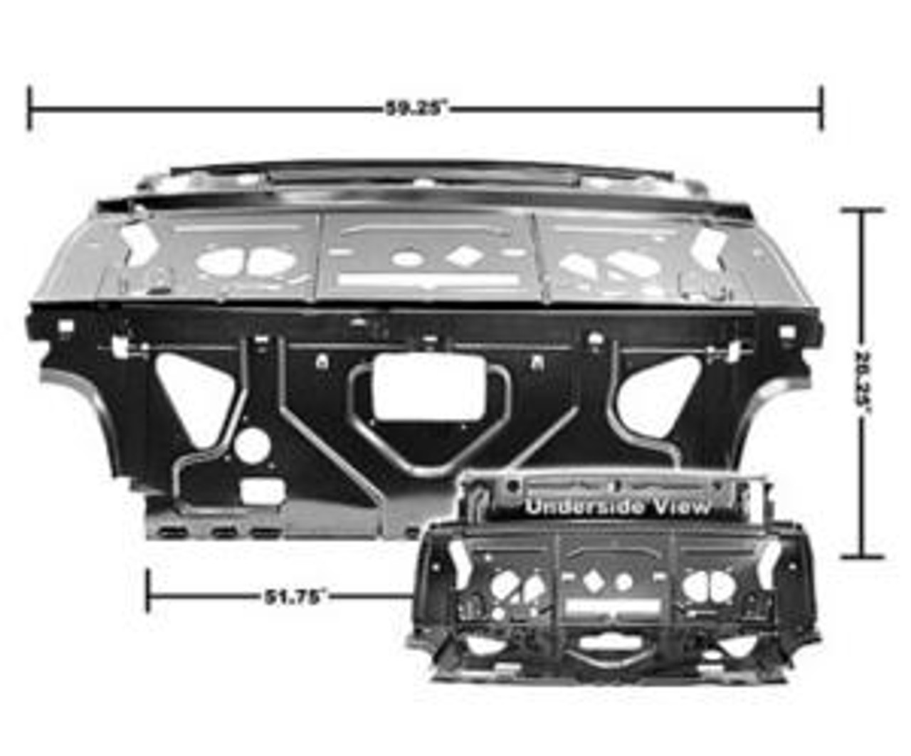 1968-72 Rear Divider & Package Tray Panel