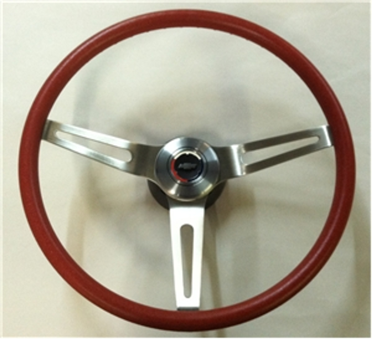 1970 Red 3-Spoke Steering Wheel (complete)