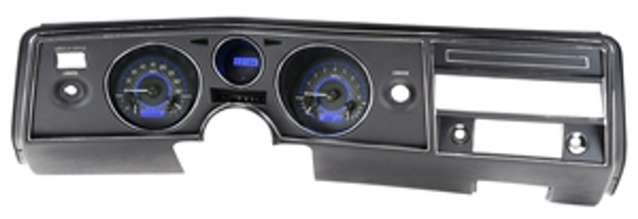 1969 Dakota Digital VHX INSTRUMENT PANEL (CARBON FIBER FACE, BLUE LIGHTS)