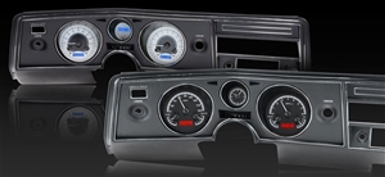 1969 Dakota Digital VHX INSTRUMENT PANEL (BLACK ALLOY FACE, WHITE LIGHTS)