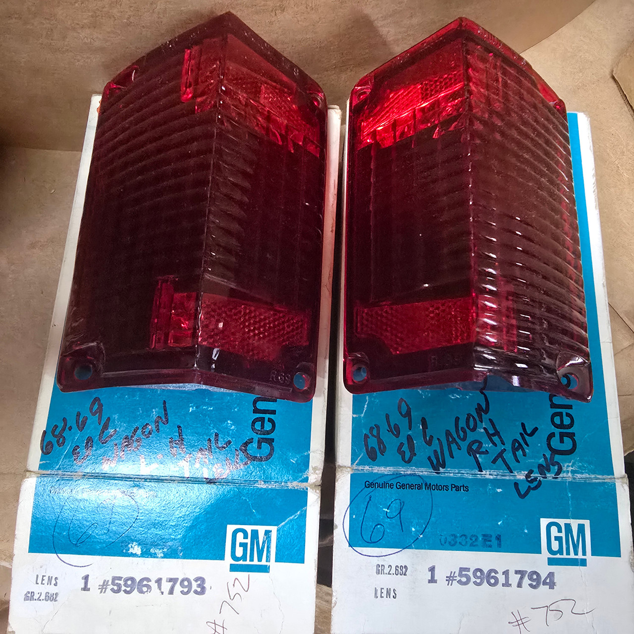 1968-69 El Camino NOS Tail Light Lens (pair)